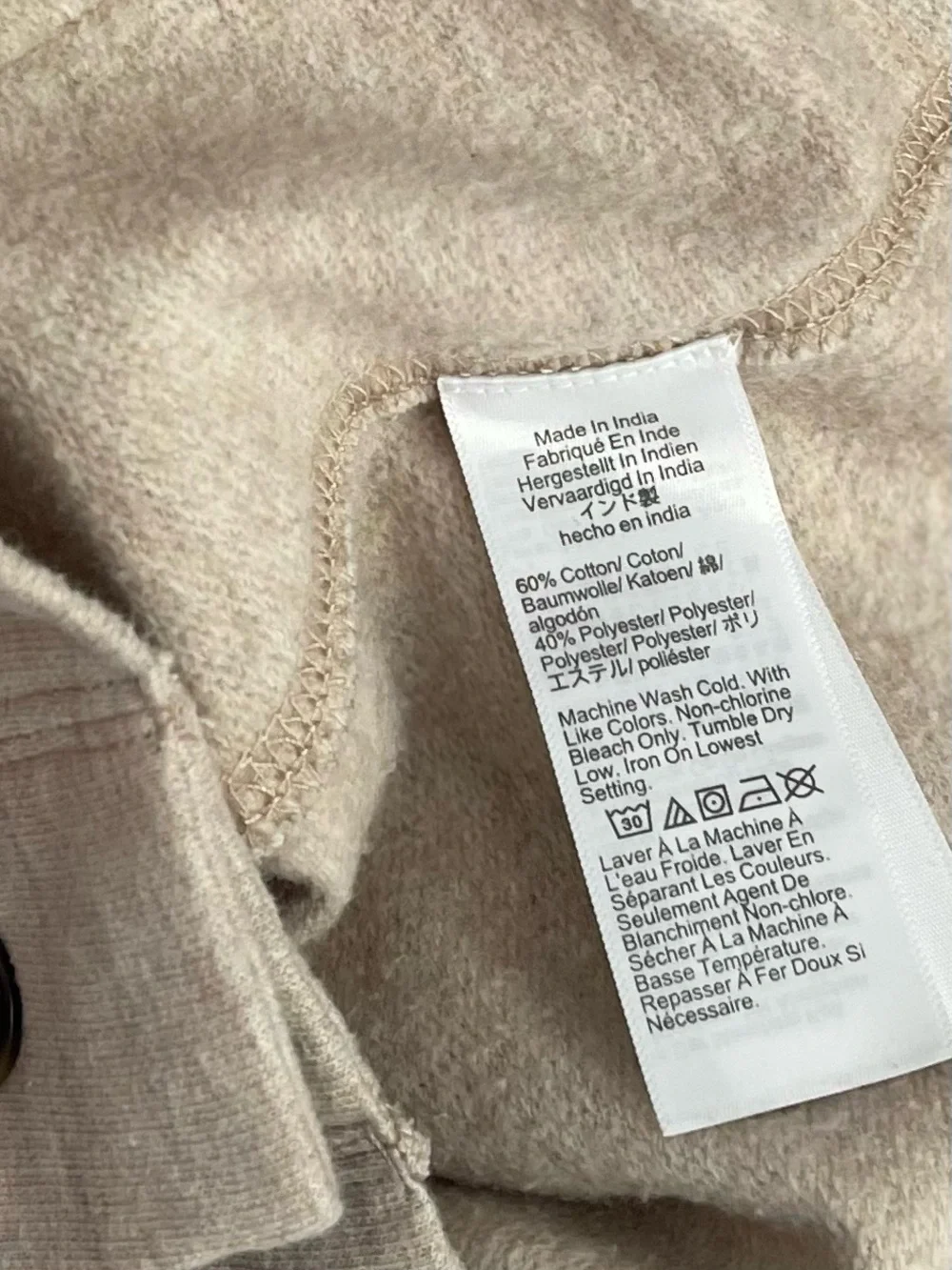 J. Crew Beige Fleece Shawl-Collar cardigan (SKU765)